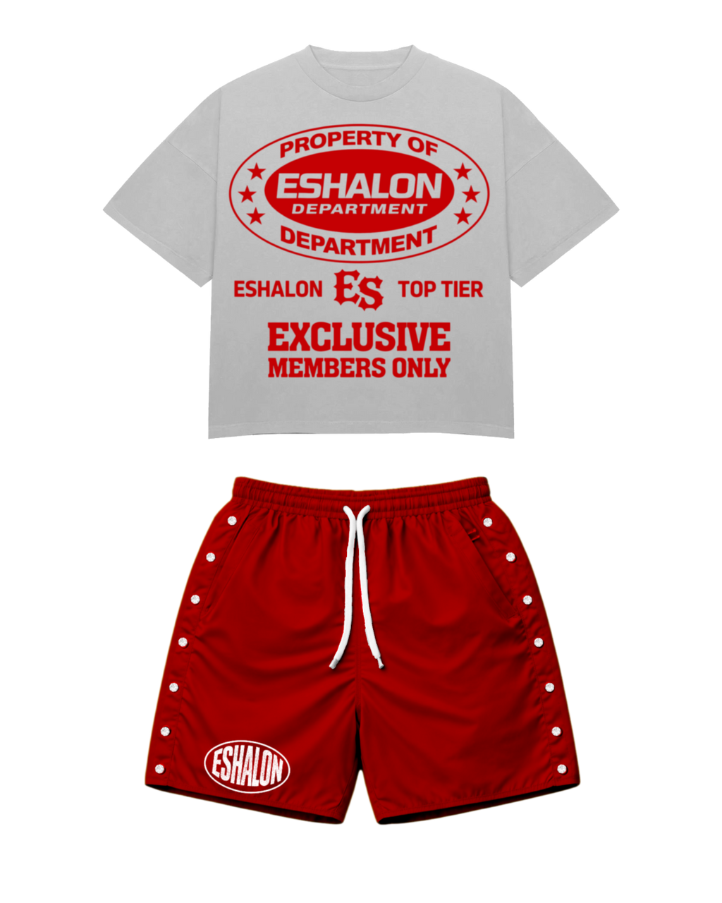 RED ESHALON MENS SHORT SETS