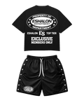 BLACK ESHALON MENS SHORT SETS