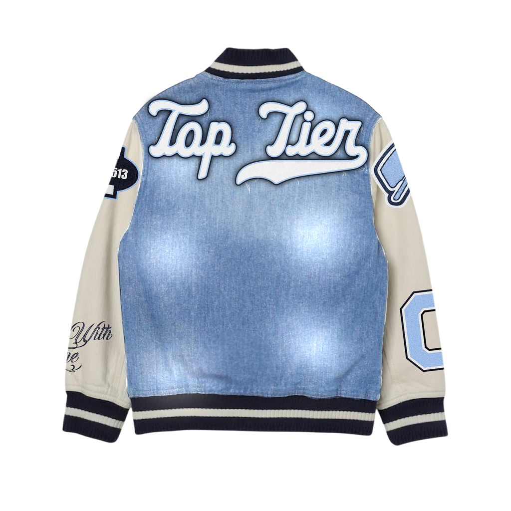 Light Blue Denim Varsity Jackets (Pre-Order)