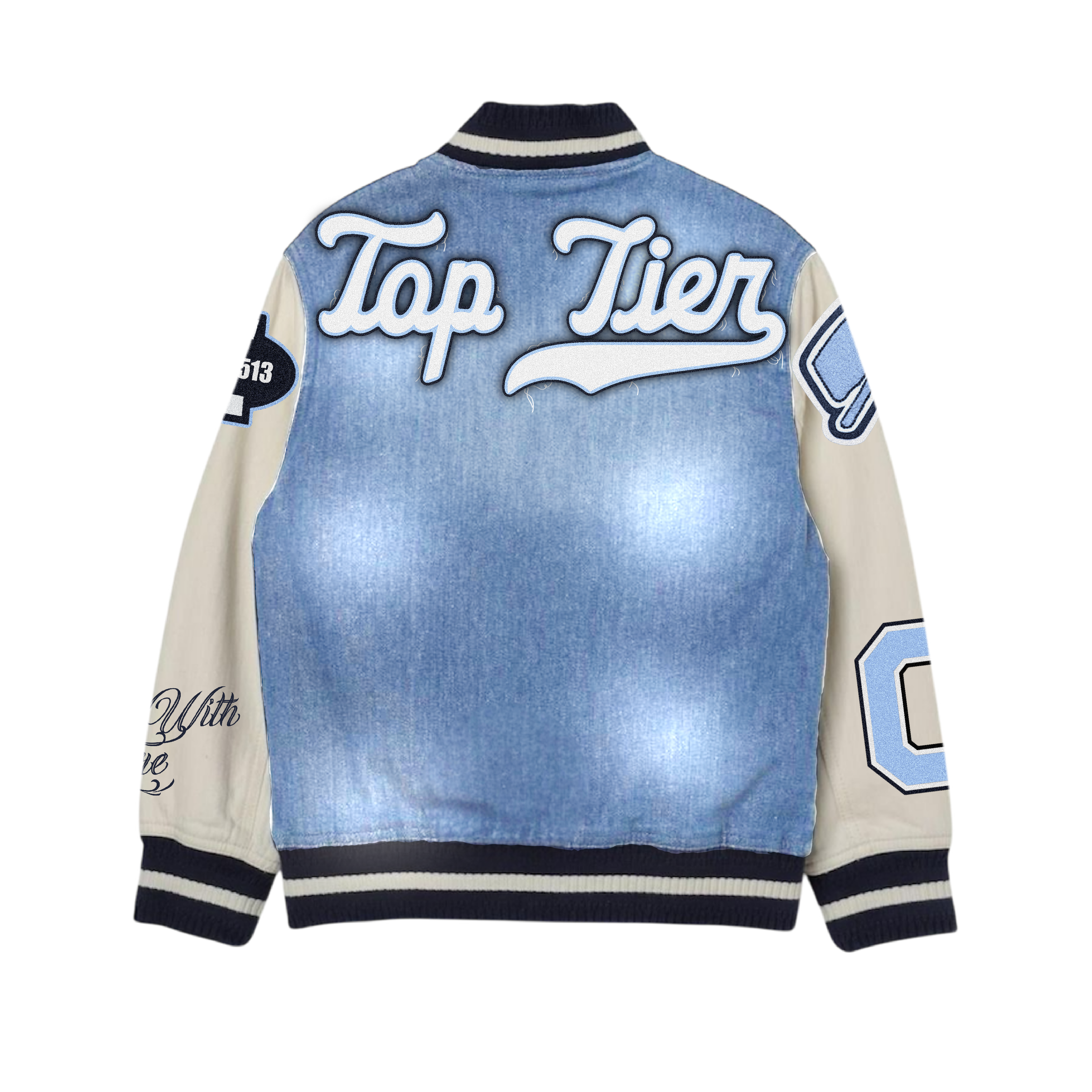 Light Blue Denim Varsity Jackets (Pre-Order)