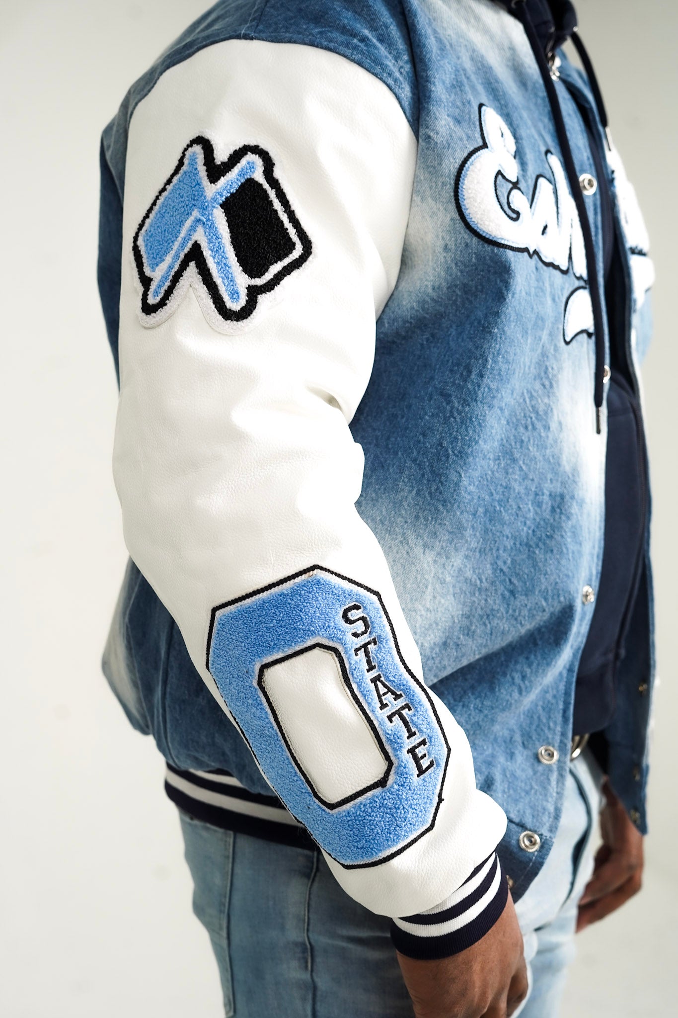 Light Blue Denim Varsity Jackets (Pre-Order)